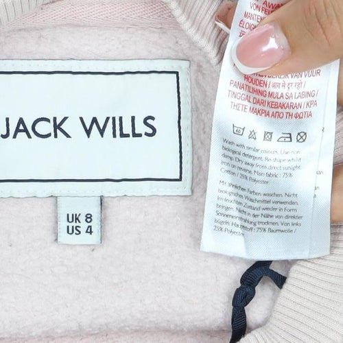 Jack Wills Women’s Pink UK 8 Logo Crew Neck Pullover Sweatshirt
