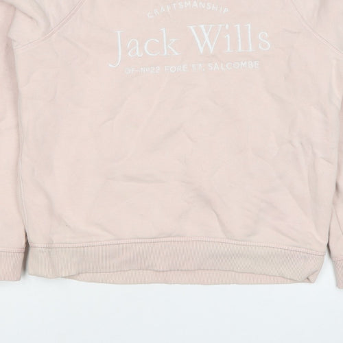 Jack Wills Women’s Pink UK 8 Logo Crew Neck Pullover Sweatshirt
