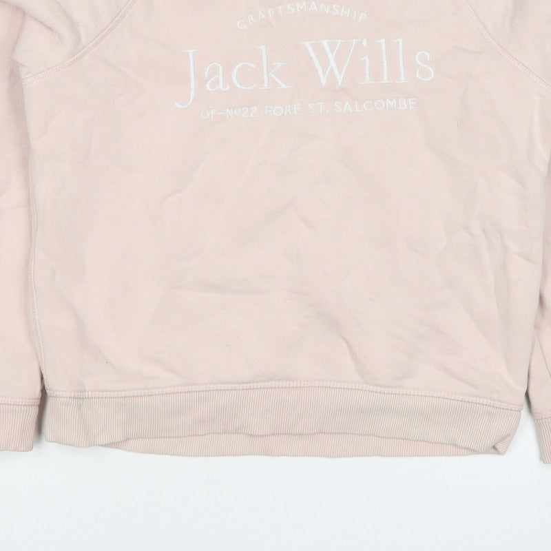 Jack Wills Women’s Pink UK 8 Logo Crew Neck Pullover Sweatshirt