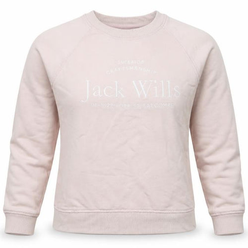 Jack Wills Women’s Pink UK 8 Logo Crew Neck Pullover Sweatshirt