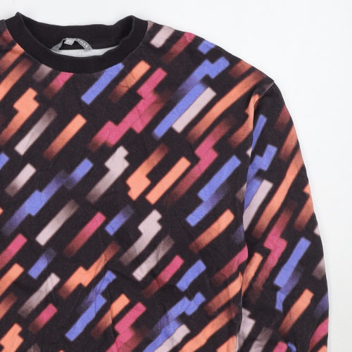 Oliver Bonas Women Multicoloured UK 8 Geometric Fleece Pullover Sweatshirt
