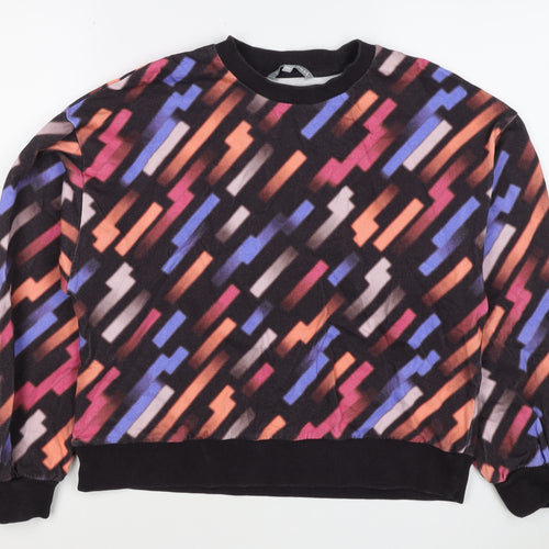 Oliver Bonas Women Multicoloured UK 8 Geometric Fleece Pullover Sweatshirt