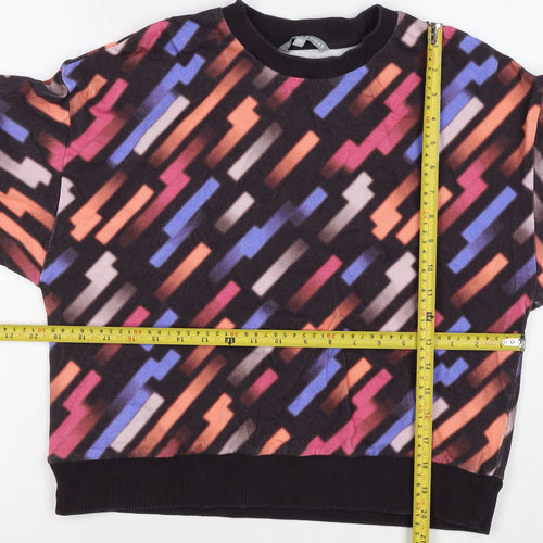 Oliver Bonas Women Multicoloured UK 8 Geometric Fleece Pullover Sweatshirt