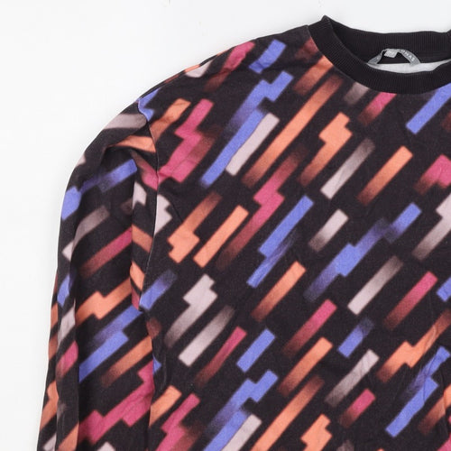 Oliver Bonas Women Multicoloured UK 8 Geometric Fleece Pullover Sweatshirt
