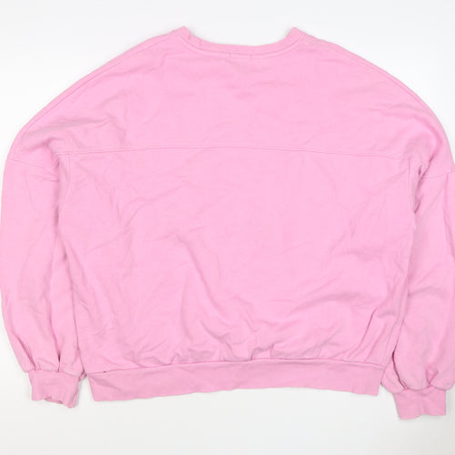 Strand Nabils Women Pink M West Coast Club Embroidered Crew Sweatshirt