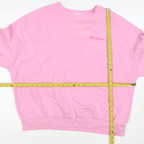 Strand Nabils Women Pink M West Coast Club Embroidered Crew Sweatshirt