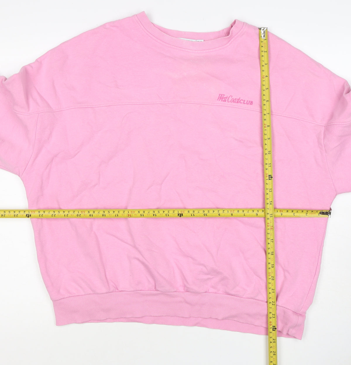 Strand Nabils Women Pink M West Coast Club Embroidered Crew Sweatshirt