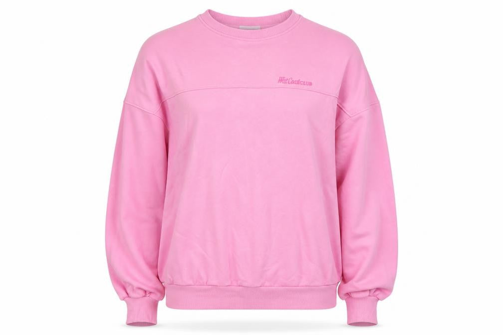 Strand Nabils Women Pink M West Coast Club Embroidered Crew Sweatshirt