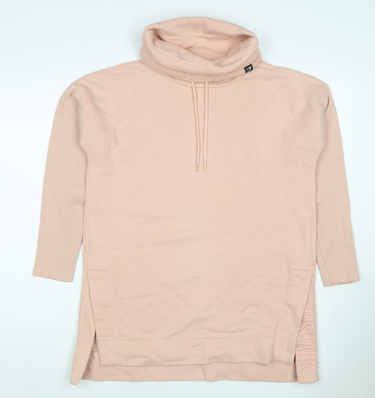 Gymshark Women’s Pink S Cowl Neck Drawstring Tunic Sweatshirt