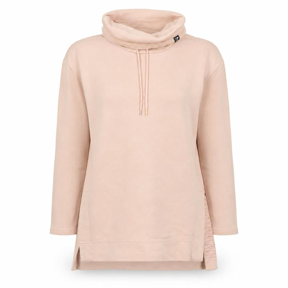 Gymshark Women’s Pink S Cowl Neck Drawstring Tunic Sweatshirt