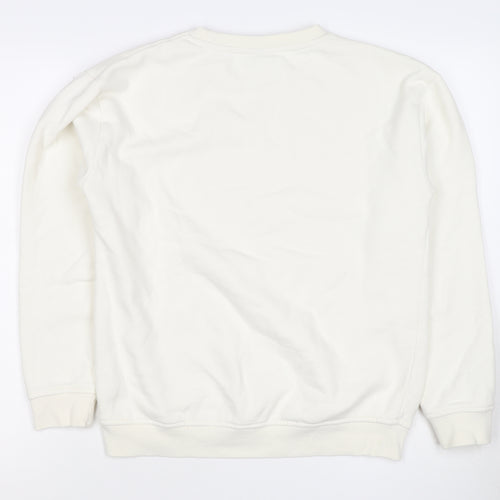 Ellesse Women’s Ivory UK 10 Pullover Logo Crew Neck Sweatshirt