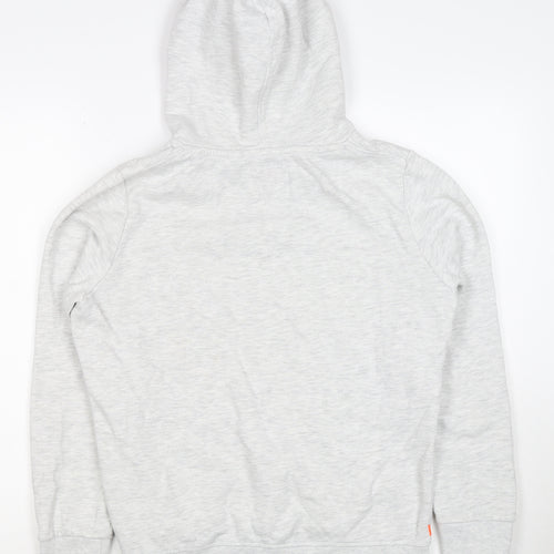 Superdry Women Grey UK 10 Pullover Hoodie Graphic Print Pockets