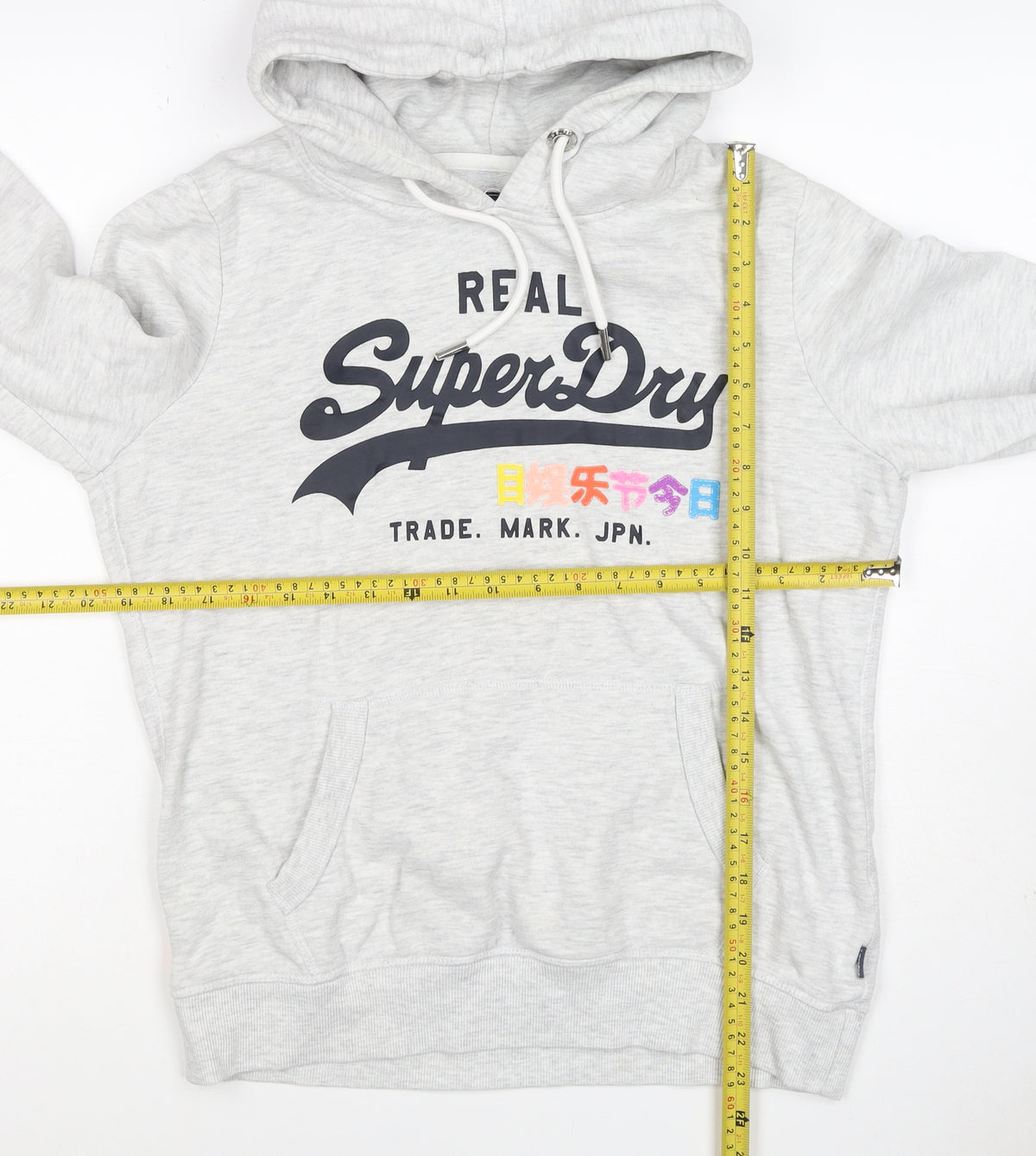 Superdry Women Grey UK 10 Pullover Hoodie Graphic Print Pockets
