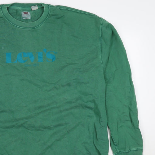 Levi's Men's Green XL Relaxed Logo Crew Neck Pullover Sweatshirt