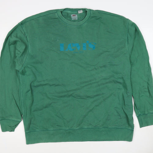Levi's Men's Green XL Relaxed Logo Crew Neck Pullover Sweatshirt