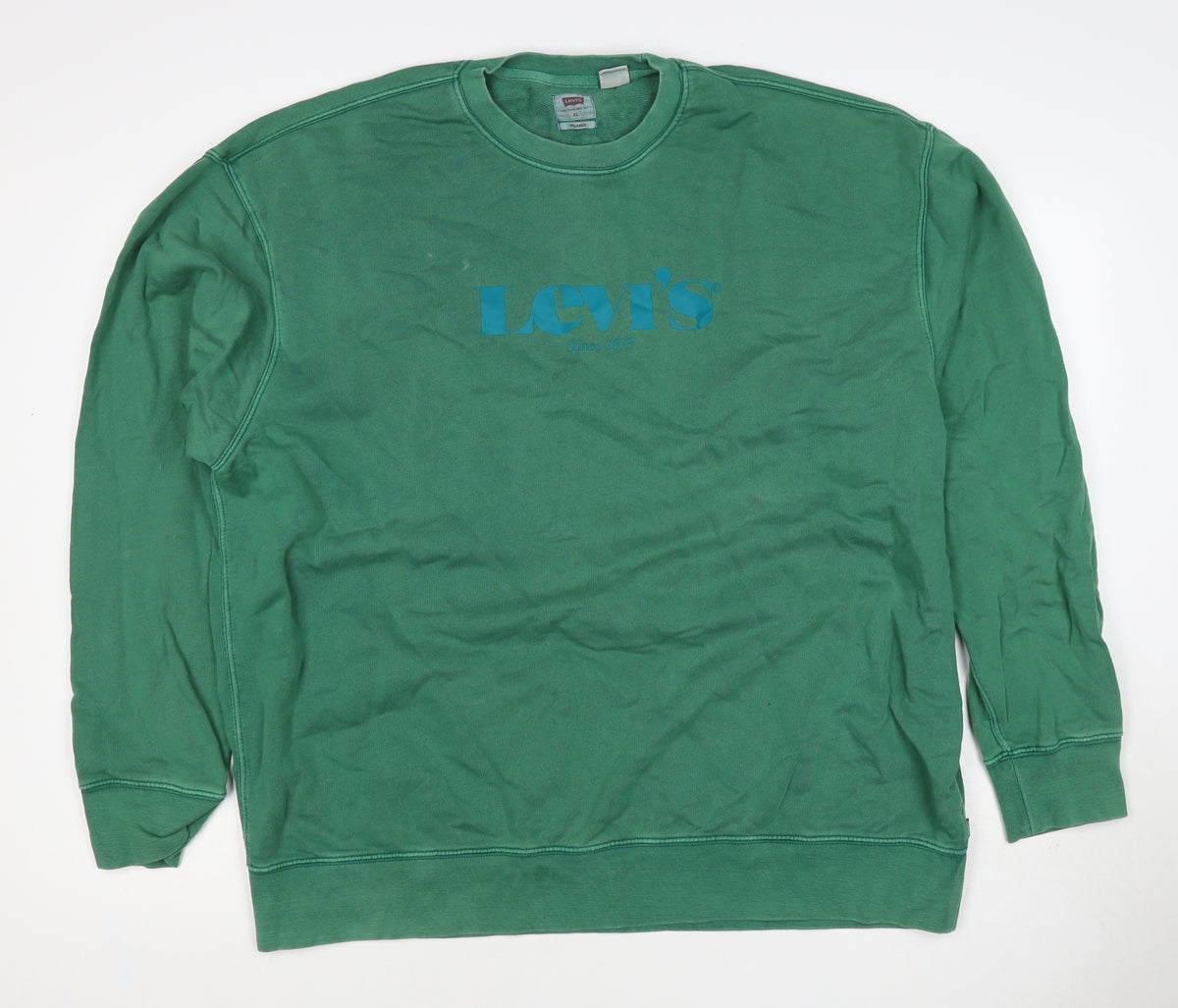 Levi's Men's Green XL Relaxed Logo Crew Neck Pullover Sweatshirt