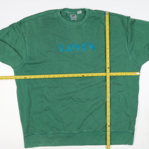 Levi's Men's Green XL Relaxed Logo Crew Neck Pullover Sweatshirt