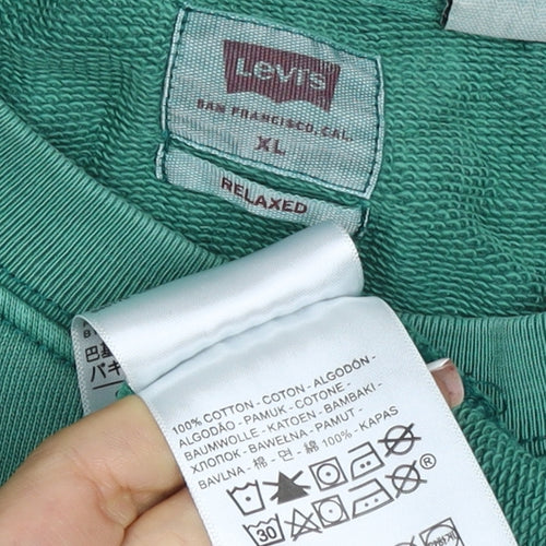 Levi's Men's Green XL Relaxed Logo Crew Neck Pullover Sweatshirt