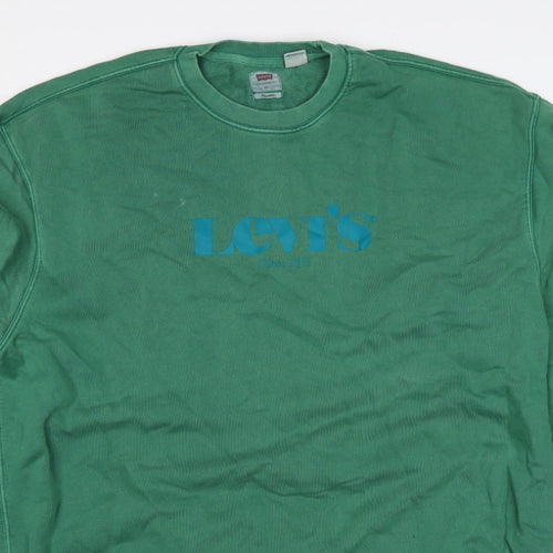 Levi's Men's Green XL Relaxed Logo Crew Neck Pullover Sweatshirt