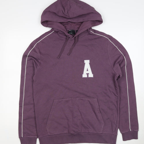 ASOS DESIGN Men’s Purple M Pullover Hoodie College Logo Pocket
