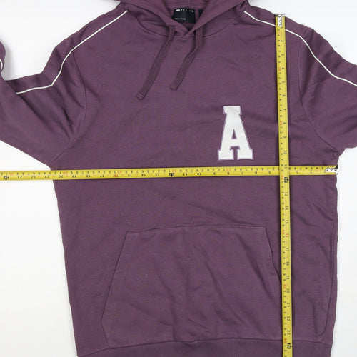 ASOS DESIGN Men’s Purple M Pullover Hoodie College Logo Pocket