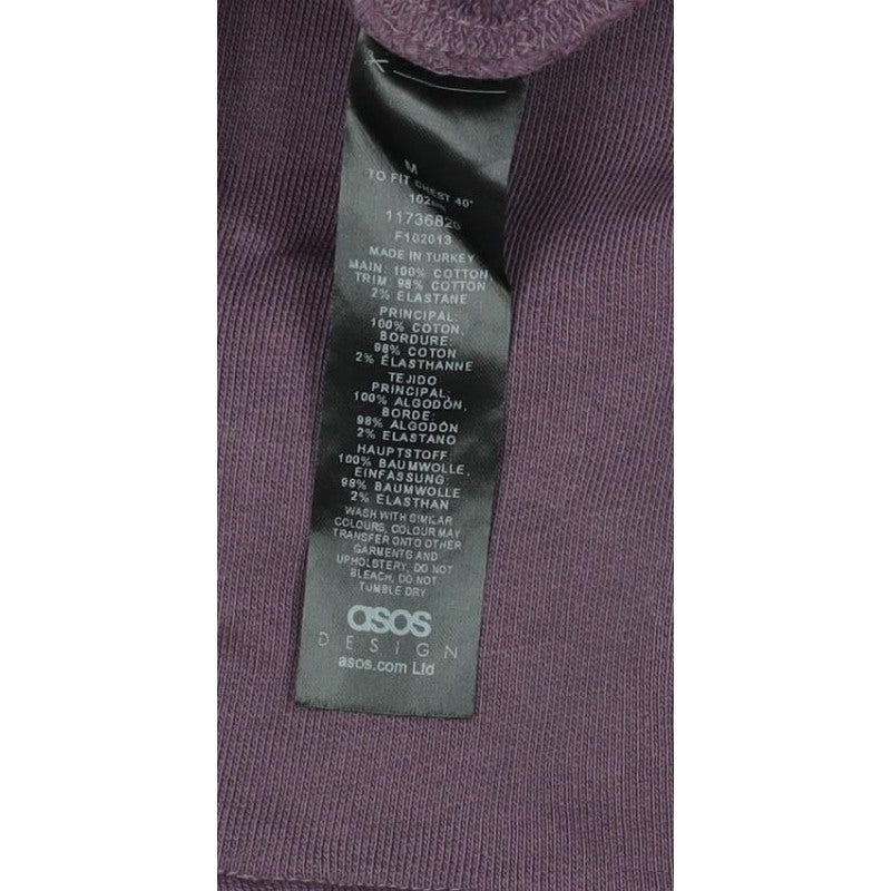 ASOS DESIGN Men’s Purple M Pullover Hoodie College Logo Pocket