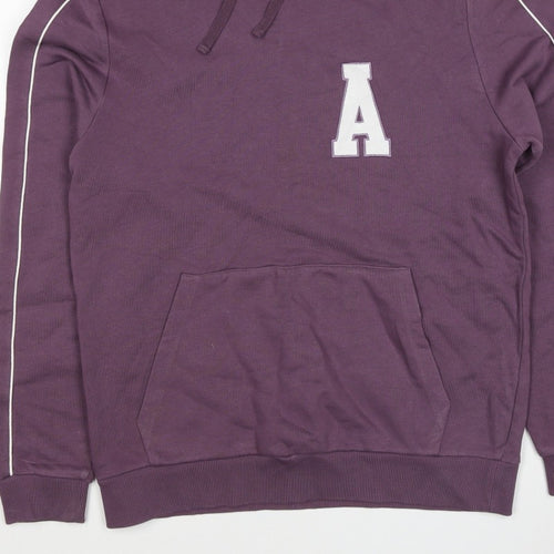 ASOS DESIGN Men’s Purple M Pullover Hoodie College Logo Pocket