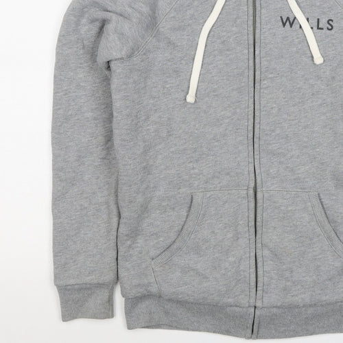 Jack Wills Women’s Grey UK 6 Full Zip Sherpa Lined Logo Hoodie