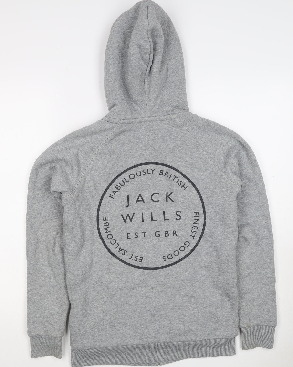 Jack Wills Women’s Grey UK 6 Full Zip Sherpa Lined Logo Hoodie