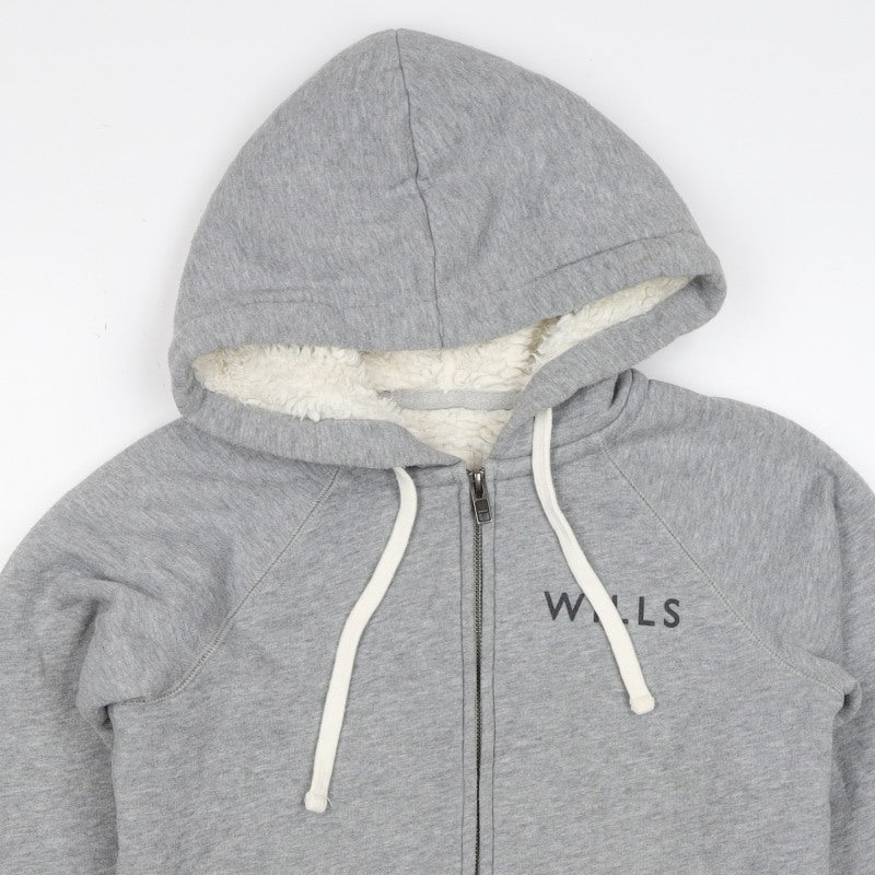 Jack Wills Women’s Grey UK 6 Full Zip Sherpa Lined Logo Hoodie