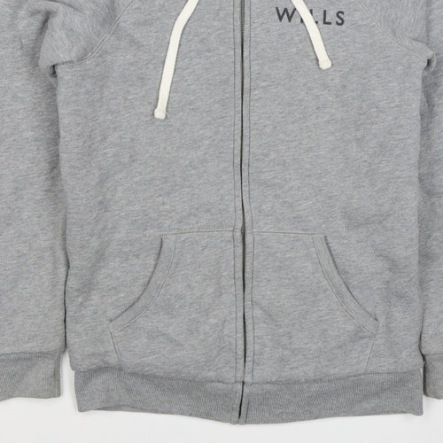 Jack Wills Women’s Grey UK 6 Full Zip Sherpa Lined Logo Hoodie