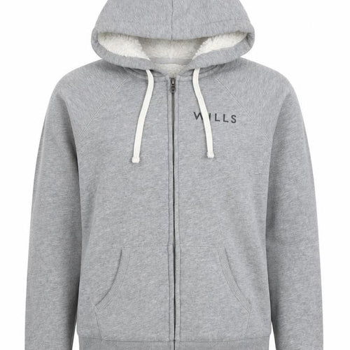 Jack Wills Women’s Grey UK 6 Full Zip Sherpa Lined Logo Hoodie