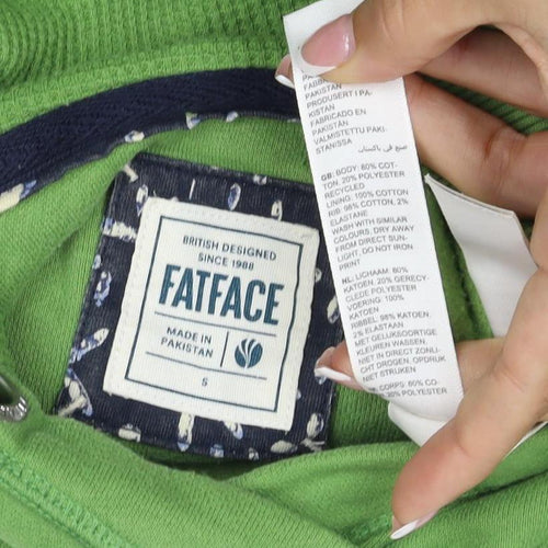FatFace Women’s Green Size 8 Pullover Hoodie Hooded Pockets