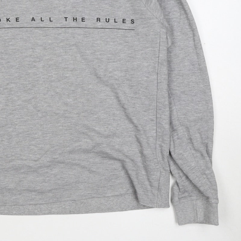 Additional view of Mango Teens Grey XS Pullover Sweatshirt Graphic Quote Raglan