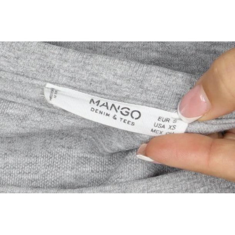 Additional view of Mango Teens Grey XS Pullover Sweatshirt Graphic Quote Raglan