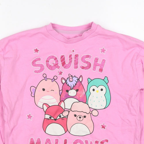 Nutmeg Girls Pink 9-10 Years Squishmallows Graphic Print Pullover Sweatshirt