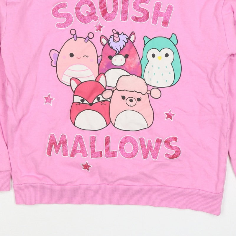 Nutmeg Girls Pink 9-10 Years Squishmallows Graphic Print Pullover Sweatshirt