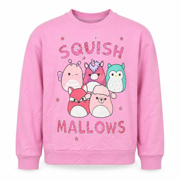 Nutmeg Girls Pink 9-10 Years Squishmallows Graphic Print Pullover Sweatshirt