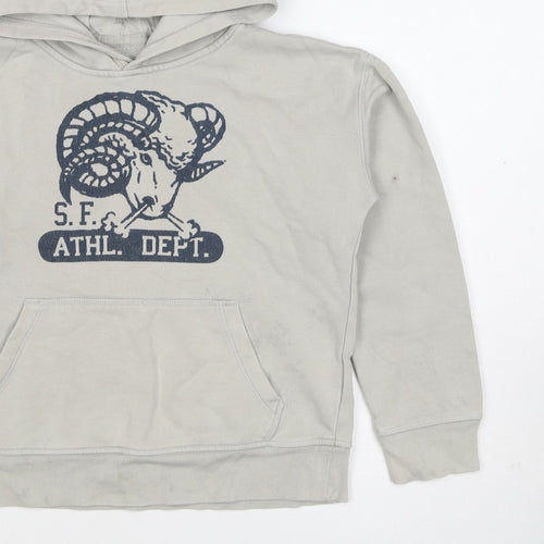 Gap Boys Beige Ram Graphic Pullover Hoodie 10-11 Years Fleece