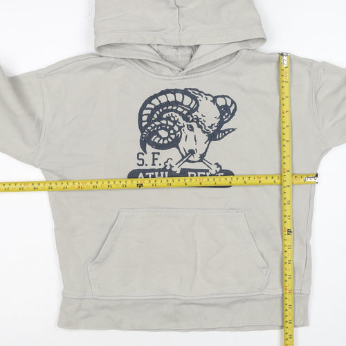 Gap Boys Beige Ram Graphic Pullover Hoodie 10-11 Years Fleece