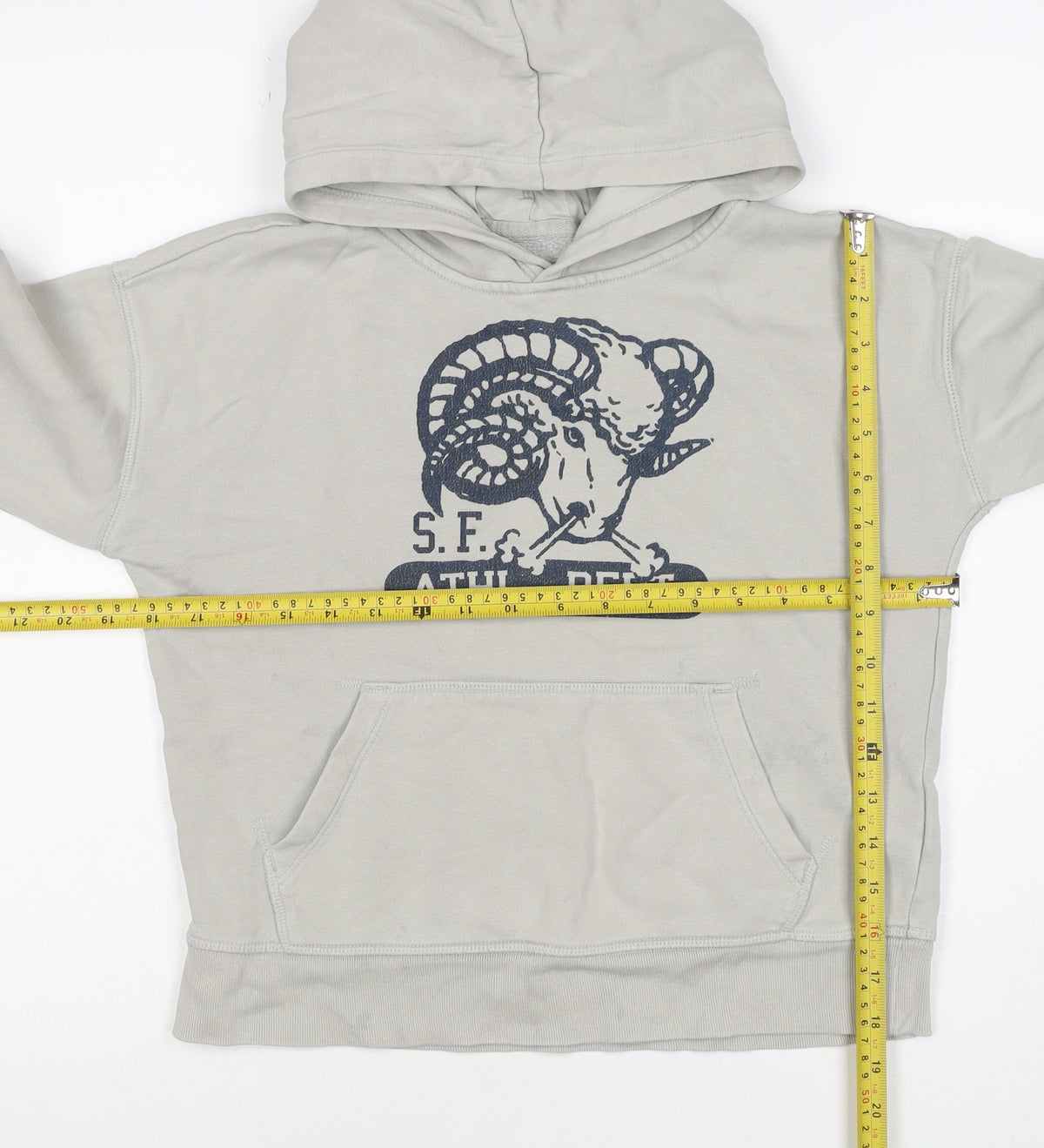 Gap Boys Beige Ram Graphic Pullover Hoodie 10-11 Years Fleece