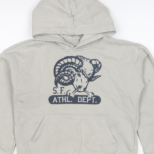 Gap Boys Beige Ram Graphic Pullover Hoodie 10-11 Years Fleece