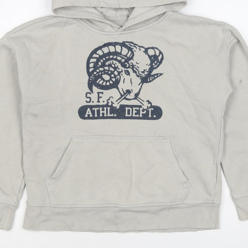 Gap Boys Beige Ram Graphic Pullover Hoodie 10-11 Years Fleece