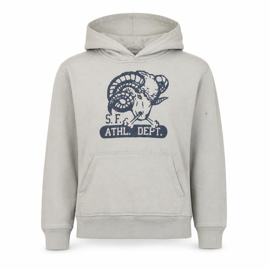 Gap Boys Beige Ram Graphic Pullover Hoodie 10-11 Years Fleece