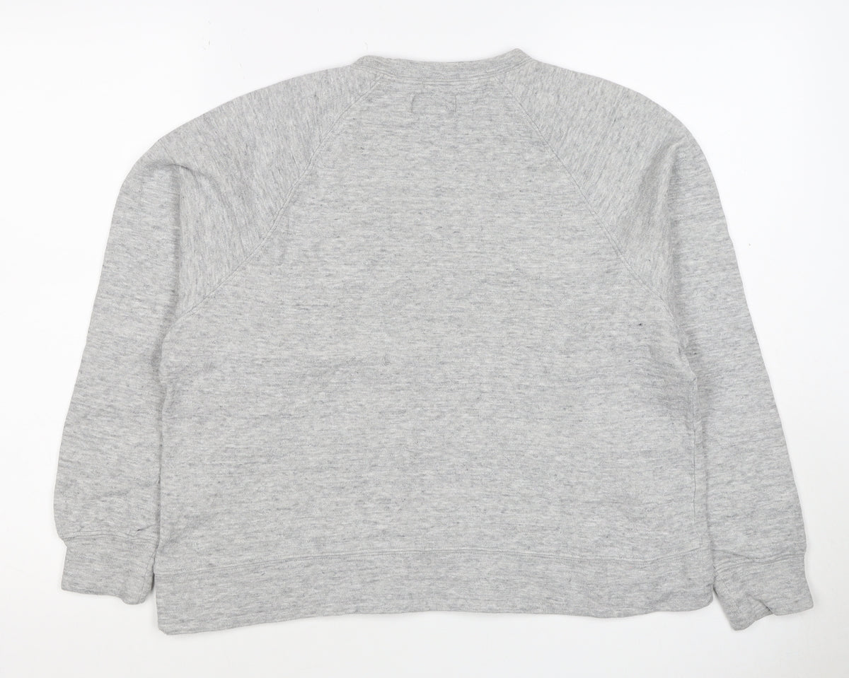 Close-up detail of Pacific Republic Women Grey S Pullover Crew Neck Sweatshirt
