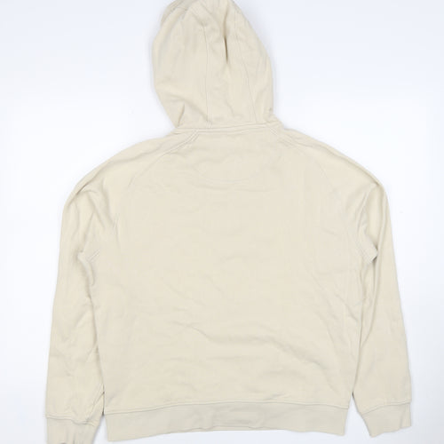 Folk Women's Ivory Size S Pullover Hooded Sweatshirt Logo Pocket
