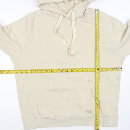 Folk Women's Ivory Size S Pullover Hooded Sweatshirt Logo Pocket