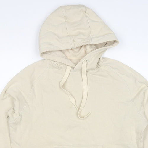 Folk Women's Ivory Size S Pullover Hooded Sweatshirt Logo Pocket