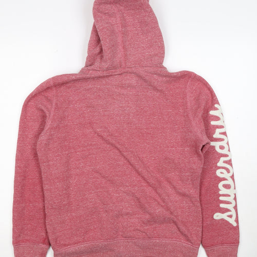 Superdry Women’s Pink XL Full Zip Logo Hoodie Sherpa Lined