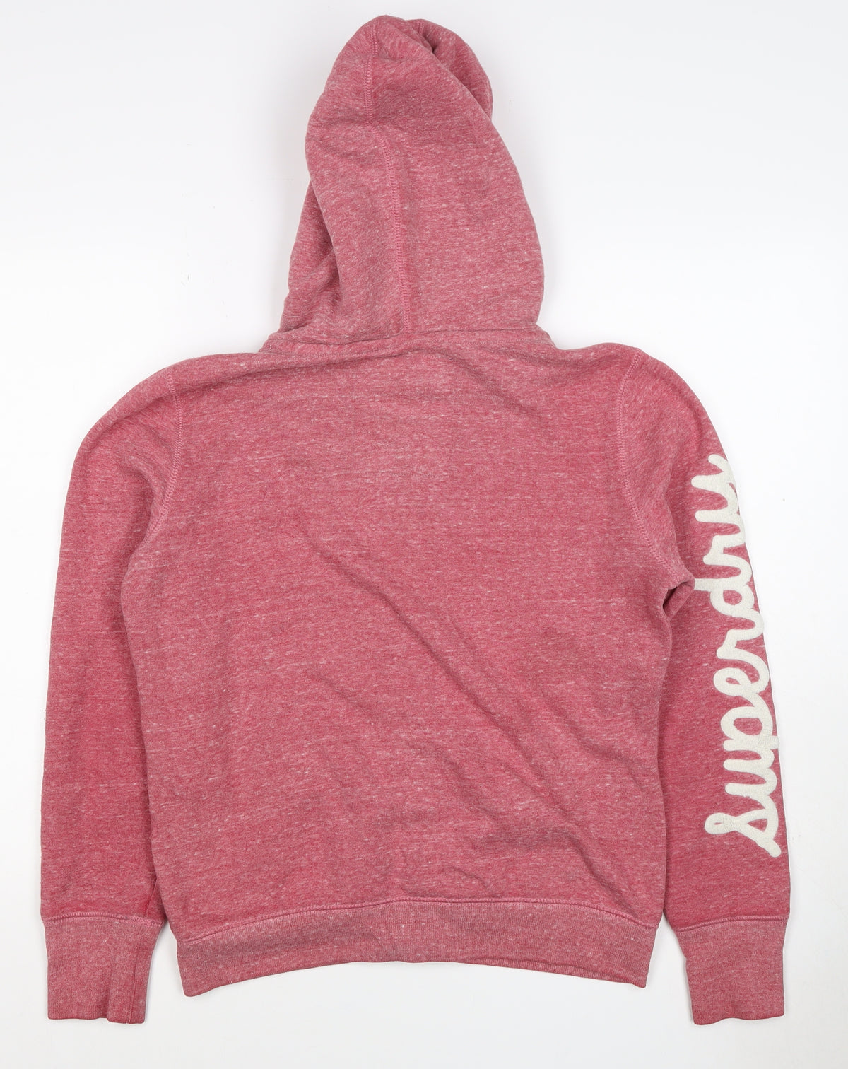 Superdry Women’s Pink XL Full Zip Logo Hoodie Sherpa Lined